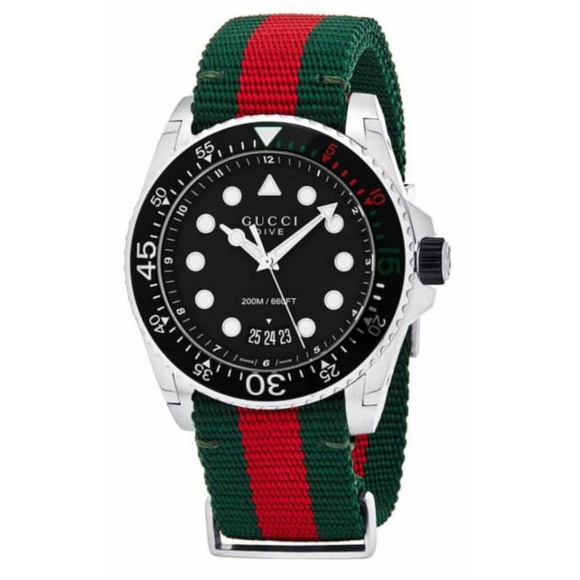 45 mm Gucci Dive Watch w/ Nylon Web - Picture 1 of 3